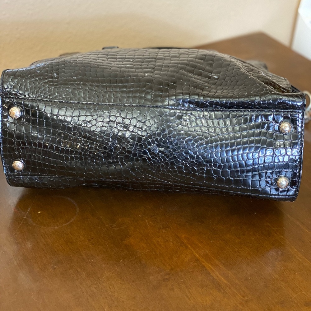 Michael Kors Black Embossed Snakeskin Leather Tote - Picture 12 of 15